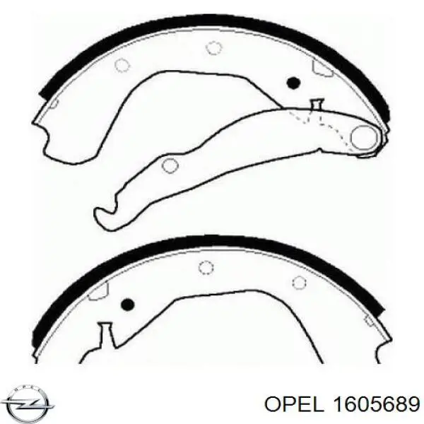 1605689 Opel Колодки гальмівні задні, барабанні