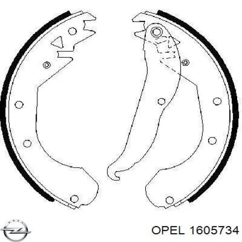 Колодки гальмові задні, барабанні 1605734 Opel