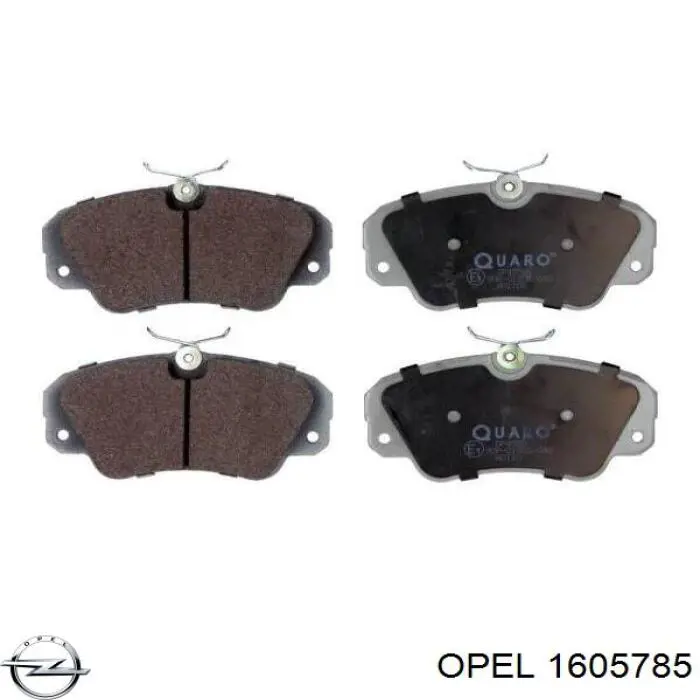 1605785 Opel колодки гальмівні передні, дискові