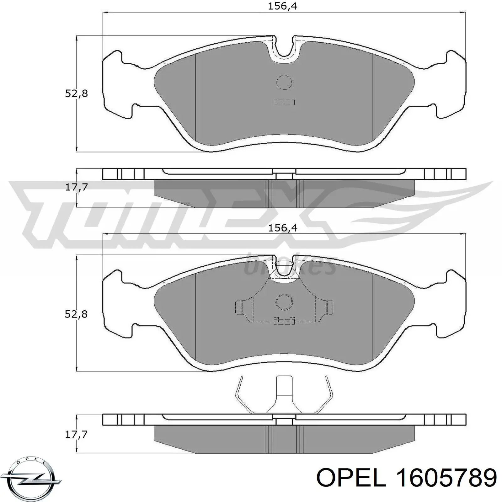 Купити 1605789 Opel Колодки гальмівні передні, дискові