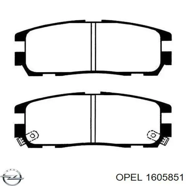 Задні гальмівні колодки 1605851 Opel
