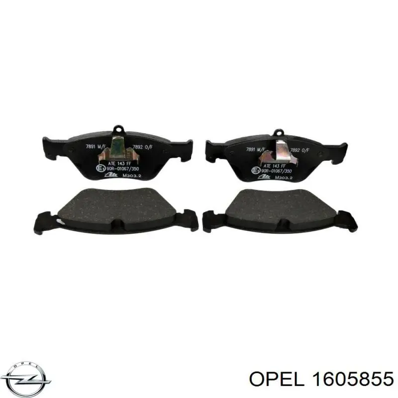 1605855 Opel колодки гальмівні передні, дискові