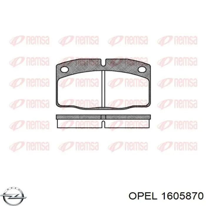 1605870 Opel колодки гальмівні передні, дискові