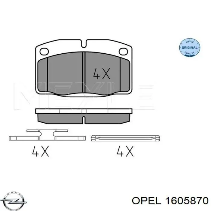 Гальмівні колодки Opel 1605870 ціна, від 10.55 USD