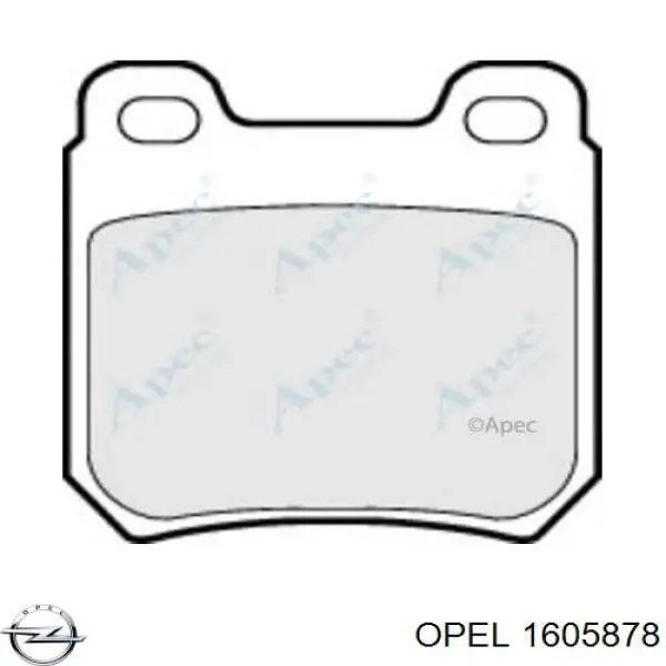 1605878 Opel колодки гальмові задні, дискові