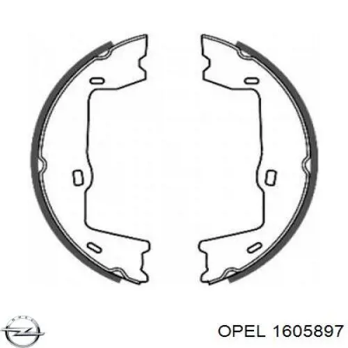1605897 Opel колодки ручника/стоянкового гальма