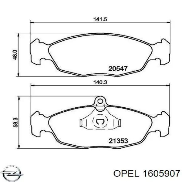Гальмівні колодки Opel 1605907 ціна, від 12.71 USD