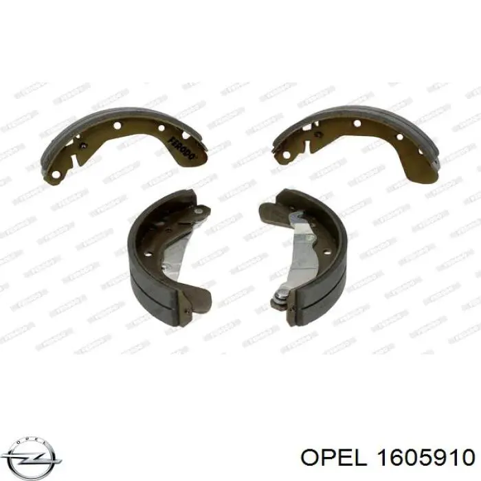 Купити 1605910 Opel Колодки гальмові задні, барабанні