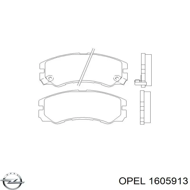 Купити 1605913 Opel Колодки гальмівні передні, дискові