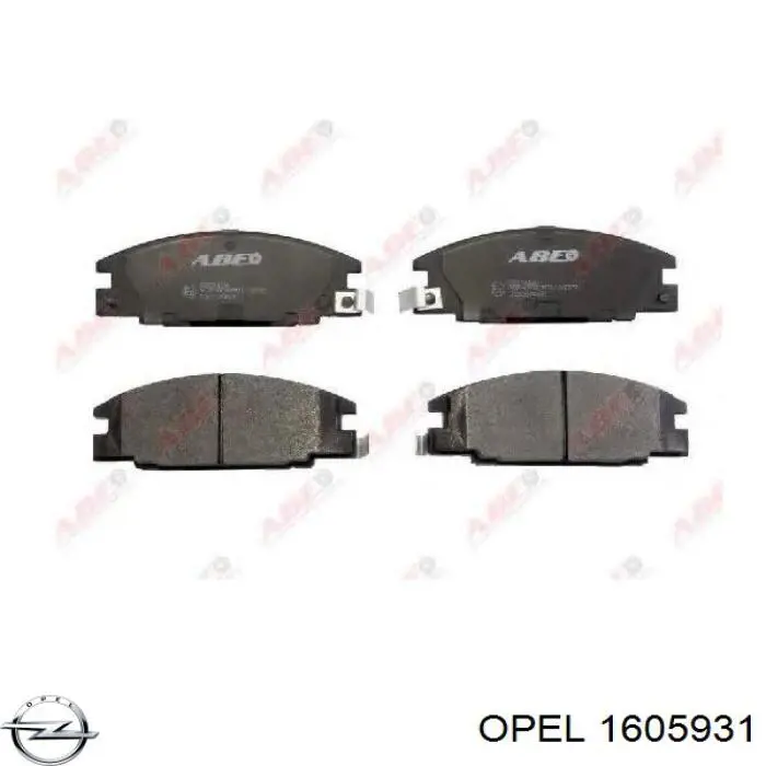 1605931 Opel колодки гальмівні передні, дискові