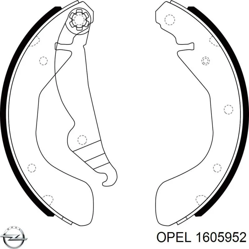 Колодки гальмові задні, барабанні 1605952 Opel