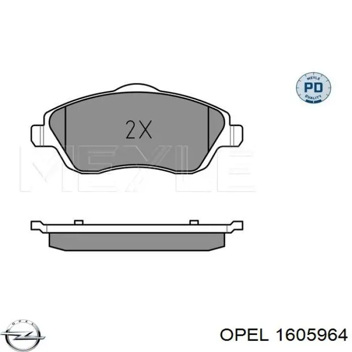 Гальмівні колодки Opel 1605964 ціна, від 17.51 USD