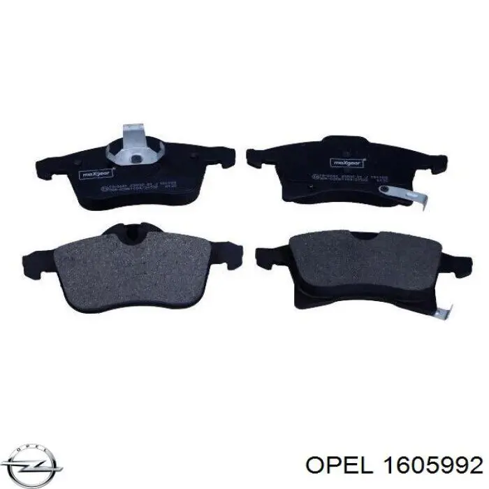 1605992 Opel колодки гальмівні передні, дискові