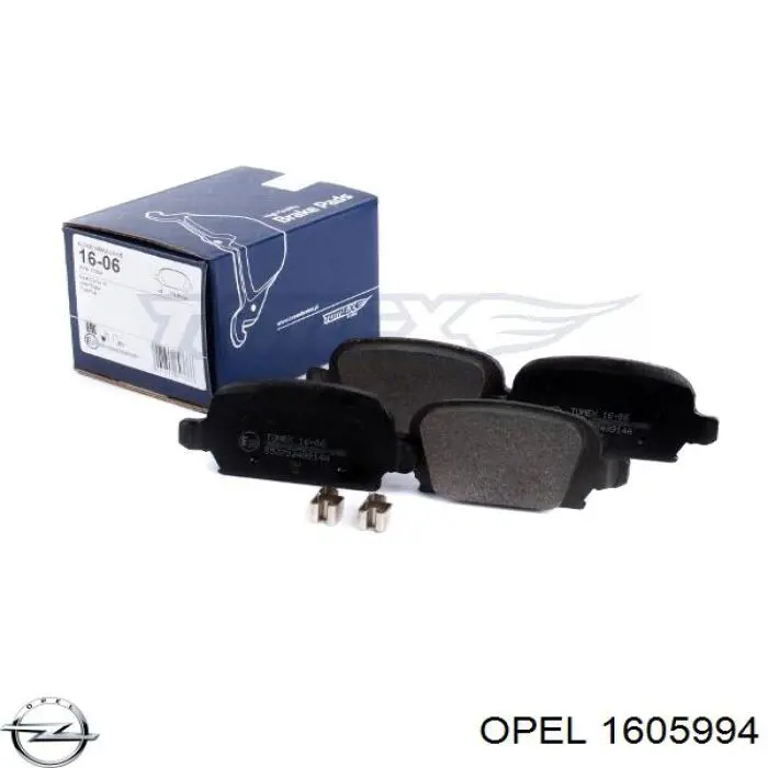 Задні гальмівні колодки Opel 1605994 ціна, від 13.89 USD