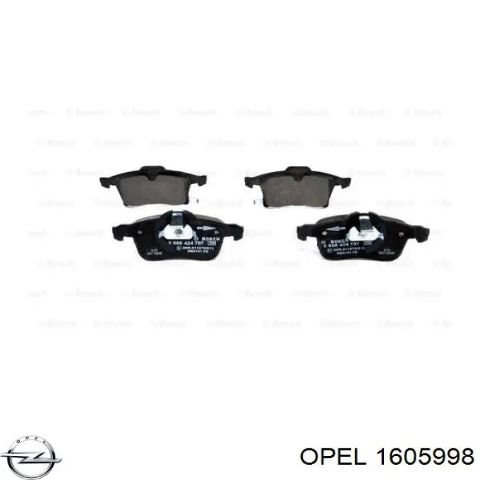 1605998 Opel колодки гальмівні передні, дискові