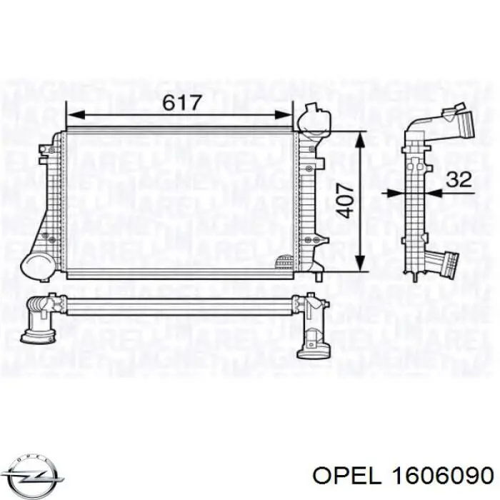 1606090 Opel вкладиші колінвала, корінні, комплект, 1-й ремонт (+0,25)