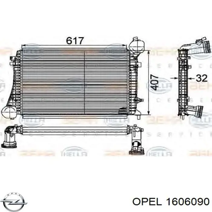 Вкладиші колінвала, корінні, комплект, 1-й ремонт (+0,25) 1606090 Opel