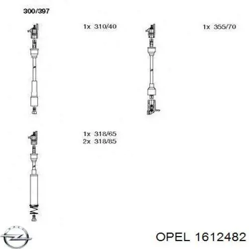 1612482 Opel дріт високовольтні, комплект