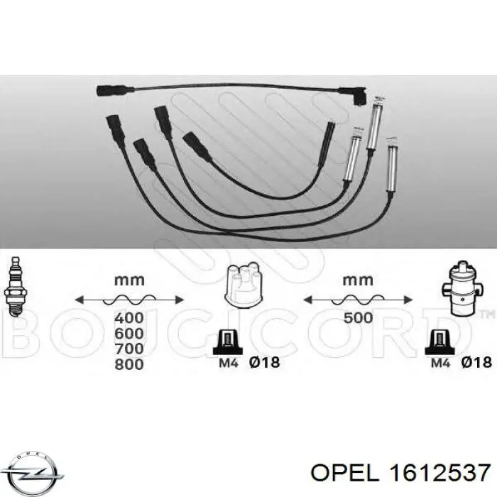 1612537 Opel Проводи високовольтні