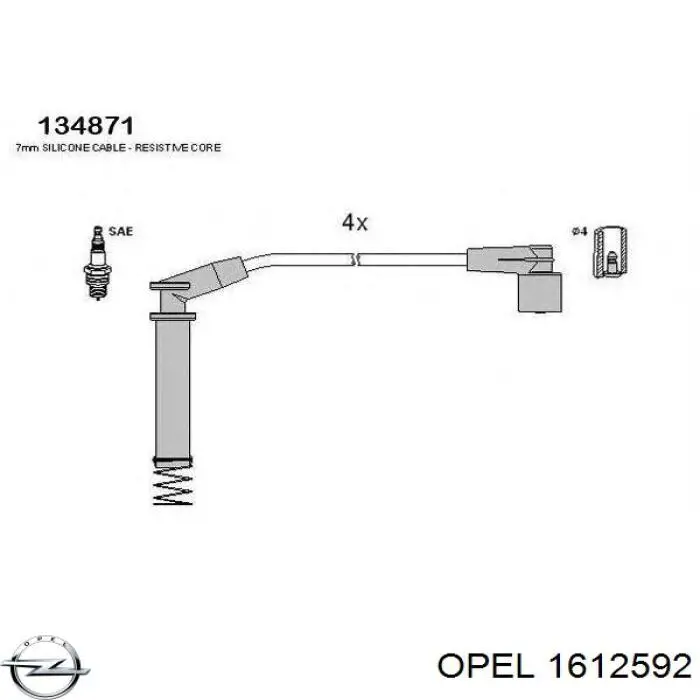 Дроти запалювання Opel 1612592 ціна, від 20.60 USD