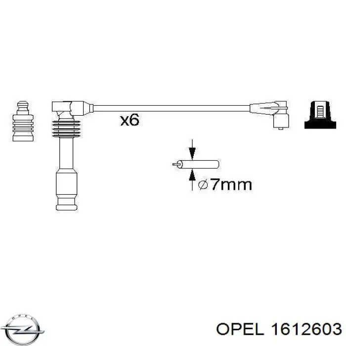 1612603 Opel дріт високовольтні, комплект