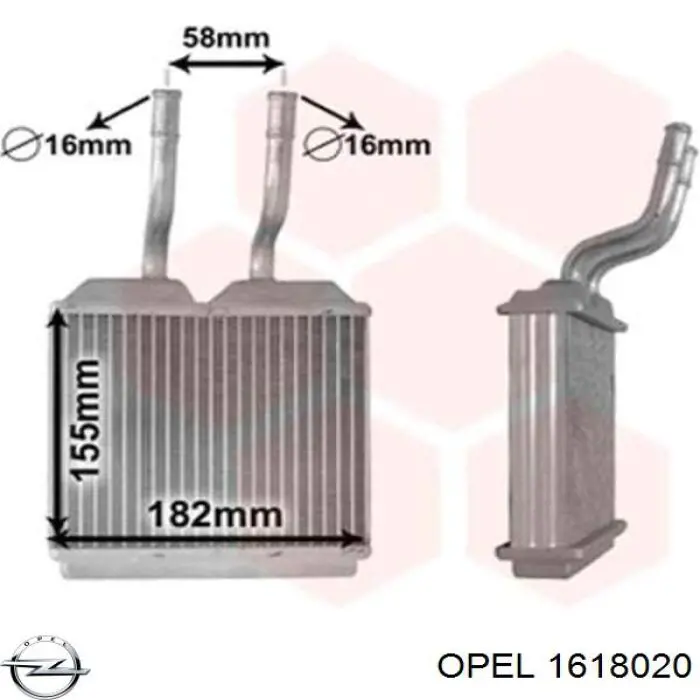 Радіатор пічки 1618020 Opel
