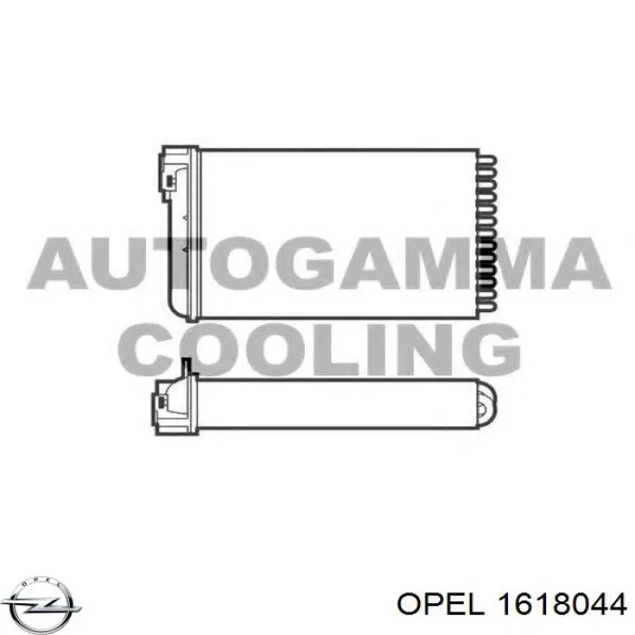 1618044 Opel Радіатор опалювача салону