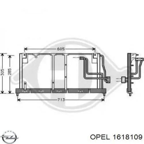 Радіатор кондиціонера 90540373 Opel