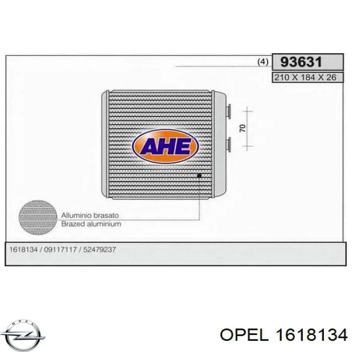 Радіатор пічки (обігрівача) Opel 1618134 ціна, від 25.34 USD