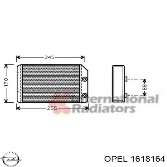 1618164 Opel радіатор пічки (обігрівача)