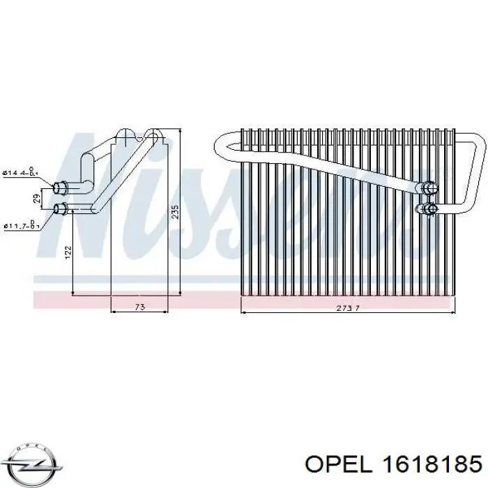 Випаровувач кондиціонера Opel 1618185 ціна, від 66.14 USD