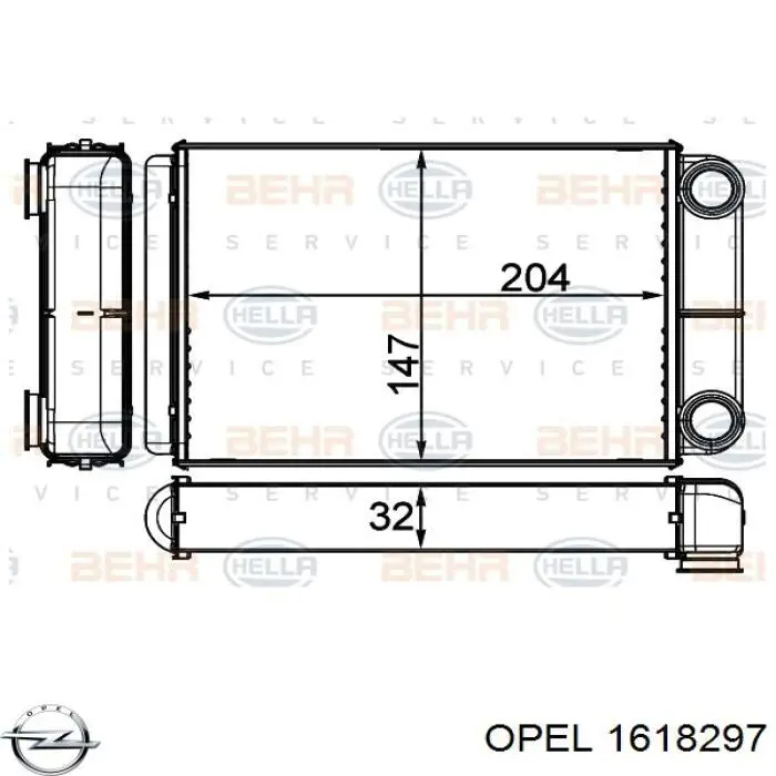 Радіатор пічки 1618297 Opel