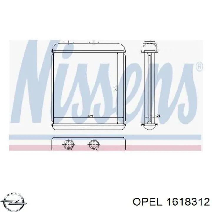 1618312 Opel радіатор пічки (обігрівача)