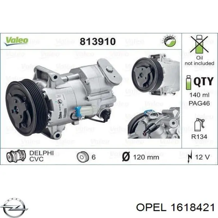 1618421 Opel Компресор холодоагенту
