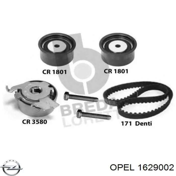 1629002 Opel Ремінь ГРМ, комплект