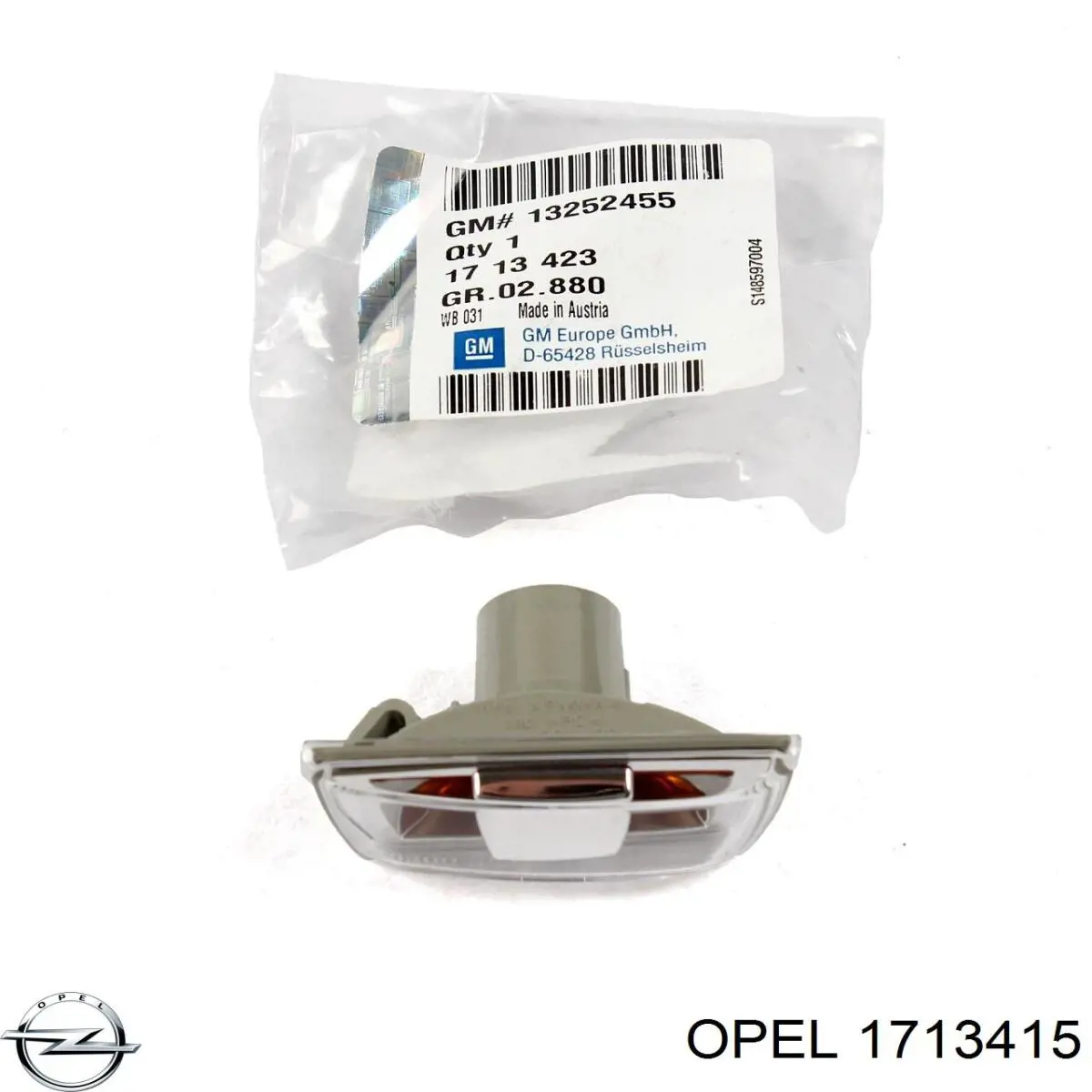 1713415 Opel Повторювач повороту на крилі, правий