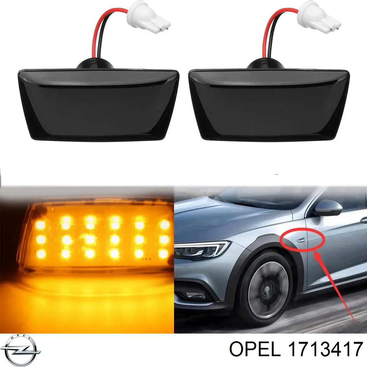 Покажчик повороту крила Opel 1713417 ціна, від 6.36 USD