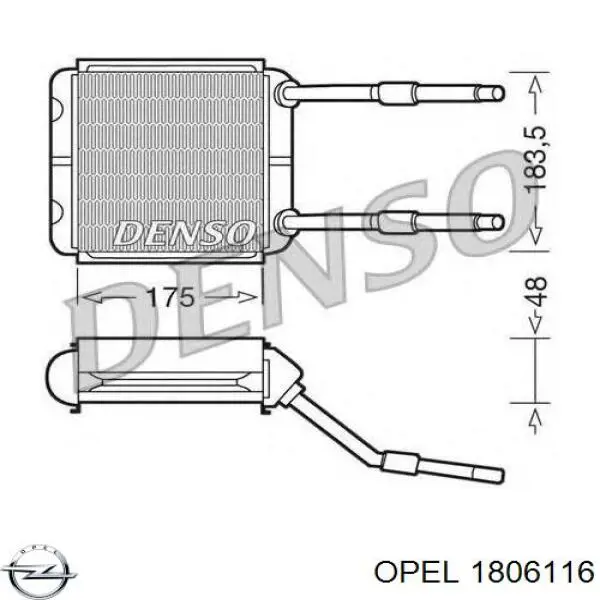 Радіатор пічки (обігрівача) Opel 1806116 ціна, від 25.64 USD