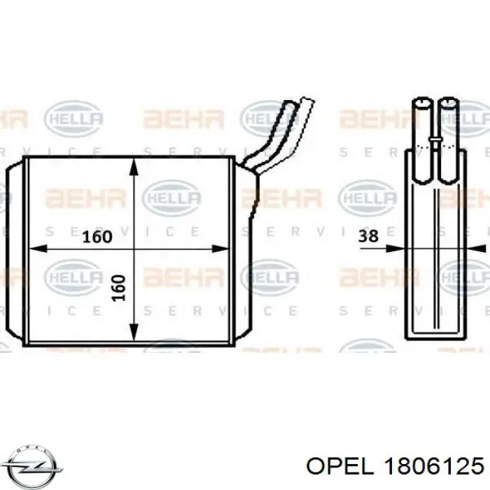 Радіатор пічки (обігрівача) 1806125 Opel