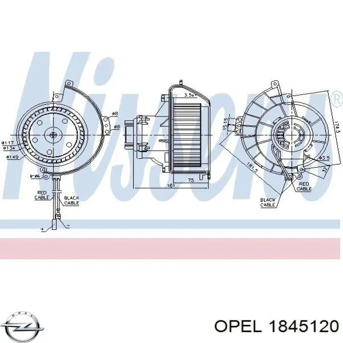 1845120 Opel двигун вентилятора пічки (обігрівача салону)