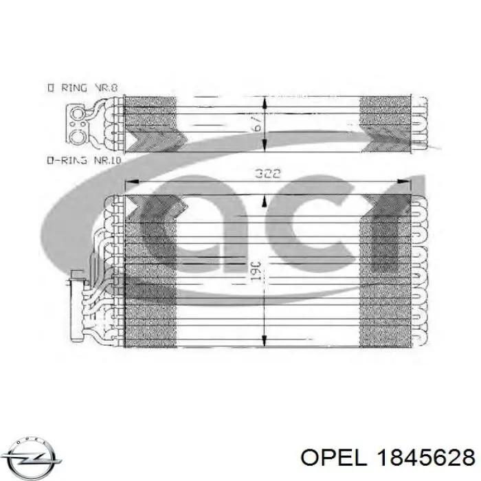 Радіатор кондиціонера салонний, випарник Opel Omega B (25, 26, 27) (Опель Омега)