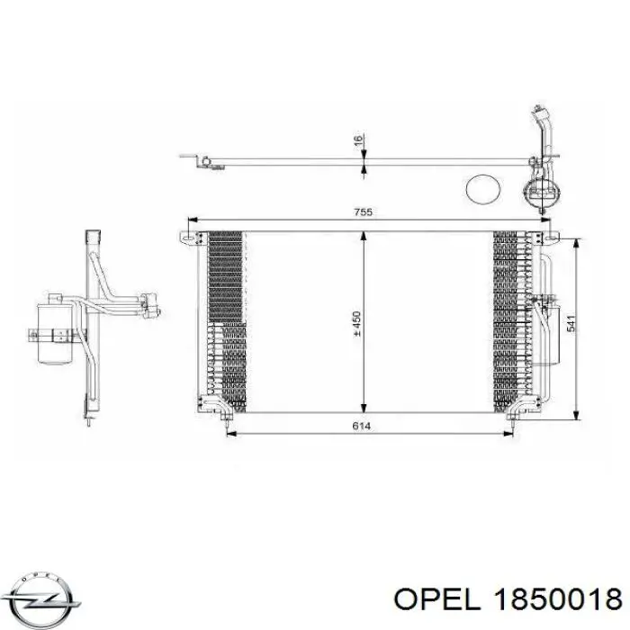 Радіатор кондиціонера Opel Omega 16, 17, 19