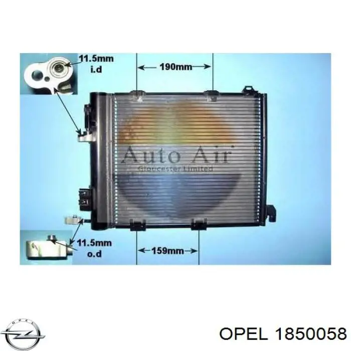 1850058 Opel радіатор кондиціонера