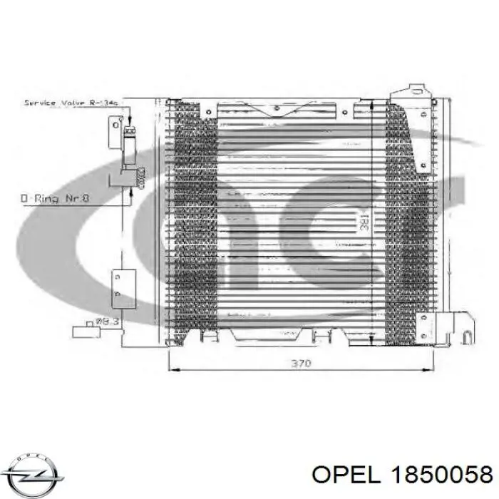 Конденсатор кондиціонера Opel 1850058 ціна, від 73.04 USD