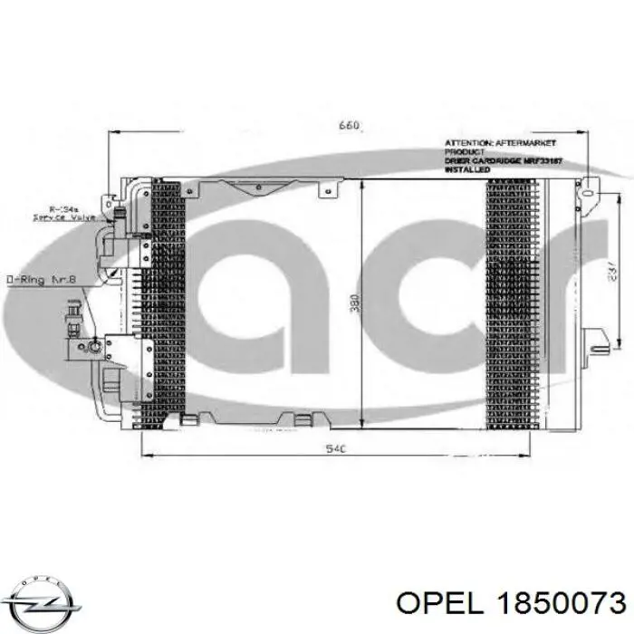 Конденсатор кондиціонера Opel 1850073 ціна, від 87.70 USD