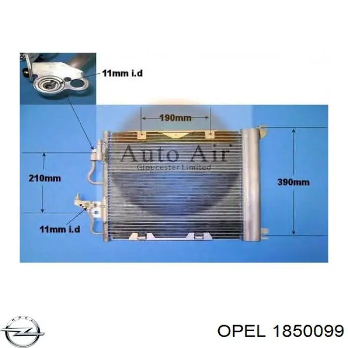 1850099 Opel радіатор кондиціонера