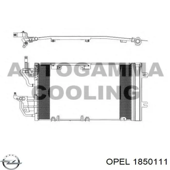 Конденсатор кондиціонера Opel 1850111 ціна, від 86.66 USD