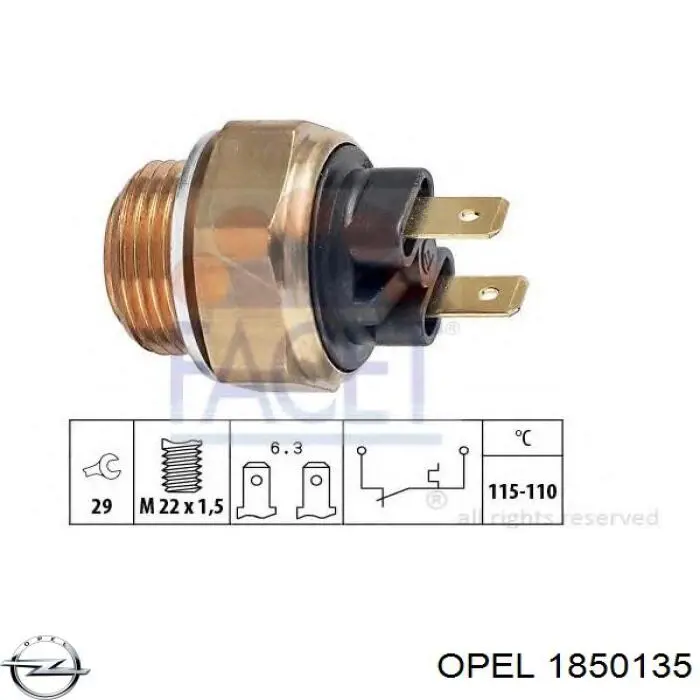 Конденсатор кондиціонера Opel 1850135 ціна, від 78.04 USD