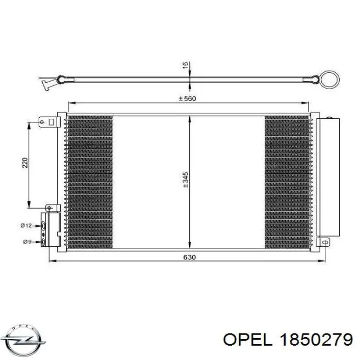 1850279 Opel радіатор кондиціонера