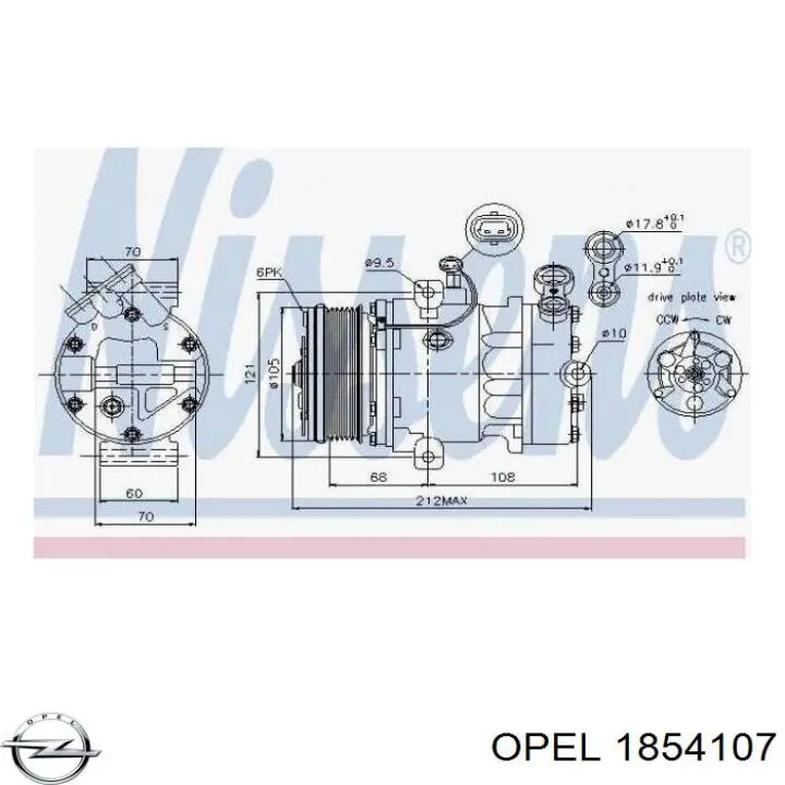 Насос кондиціонера Opel 1854107